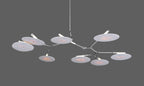 9-light Branching Disc Flush mount - Brushed Brass / Porcelain-Manorlights
