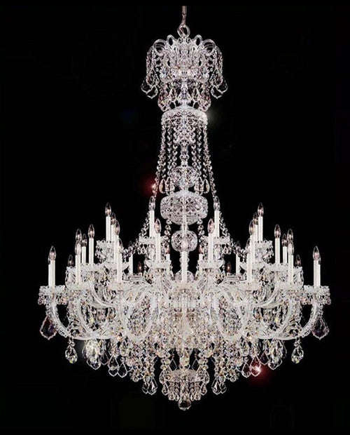 45 Lights Large Glass Chandelier for Lobby 59"W 76"H-大吊灯-Manorlights