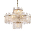 Tiered Round Glass Chandelier