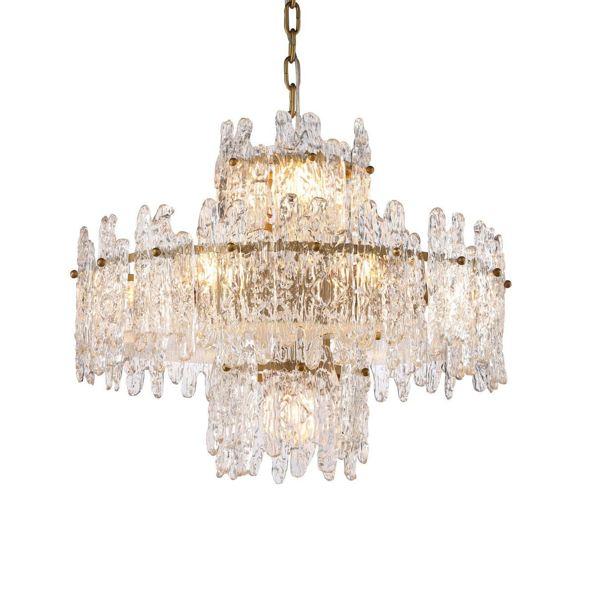 Tiered Round Glass Chandelier