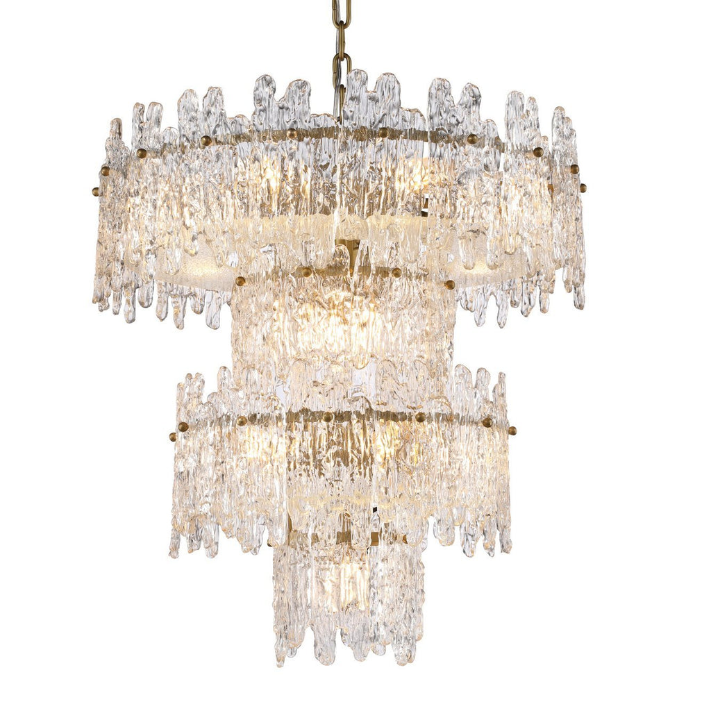 Tiered Round Glass Chandelier