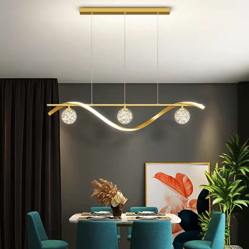 Modern Dining Room Chandelier Concise Style Glass Ball Starlight Ceiling Lamp Luxury Bar Counter Light-Manorlights