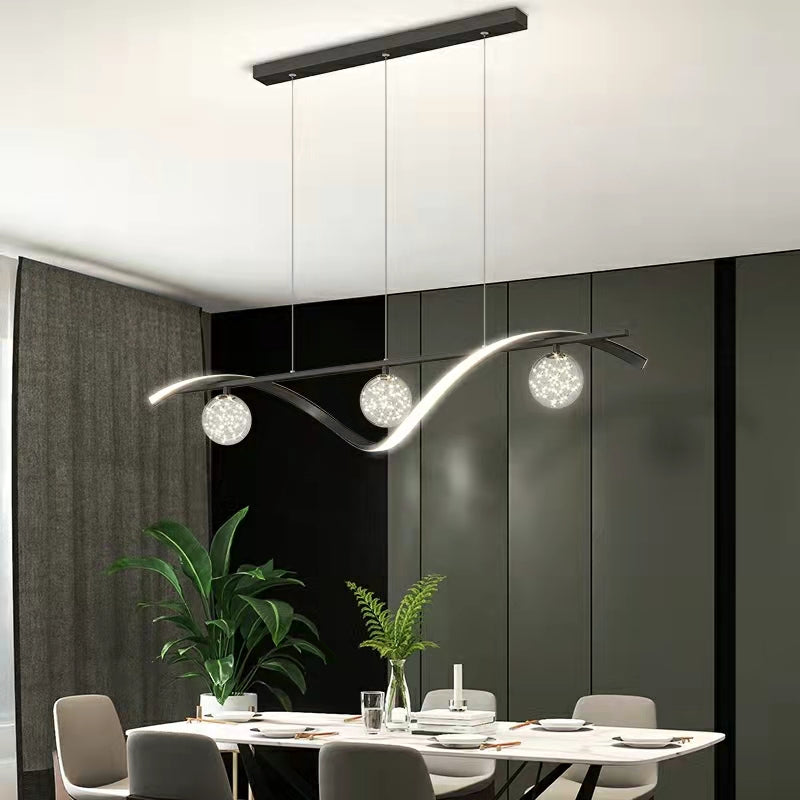 Modern Dining Room Chandelier Concise Style Glass Ball Starlight Ceiling Lamp Luxury Bar Counter Light-Manorlights