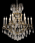 31'' Living Room Chandelier 12 Lights Antique Wrought Iron Crystal Chandelier Lighting WI01L12-吊灯-Manorlights