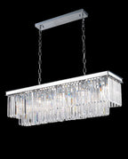 40 Inch Rectangle Chandelier Modern Crystal Chandelier Lighting for Dining Room-现代灯-Manorlights