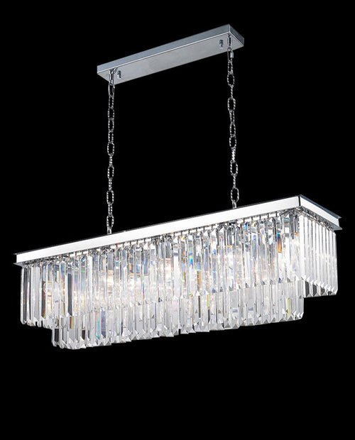 40 Inch Rectangle Chandelier Modern Crystal Chandelier Lighting for Dining Room-现代灯-Manorlights