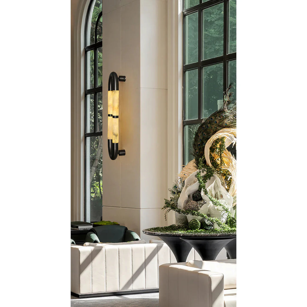 Alabaster Tube Wall Sconce-Wall Sconces-Manorlights