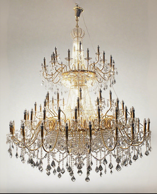7ft Wide Large Gold Crystal Chandelier for Foyer 83"W 98"H-大吊灯-Manorlights
