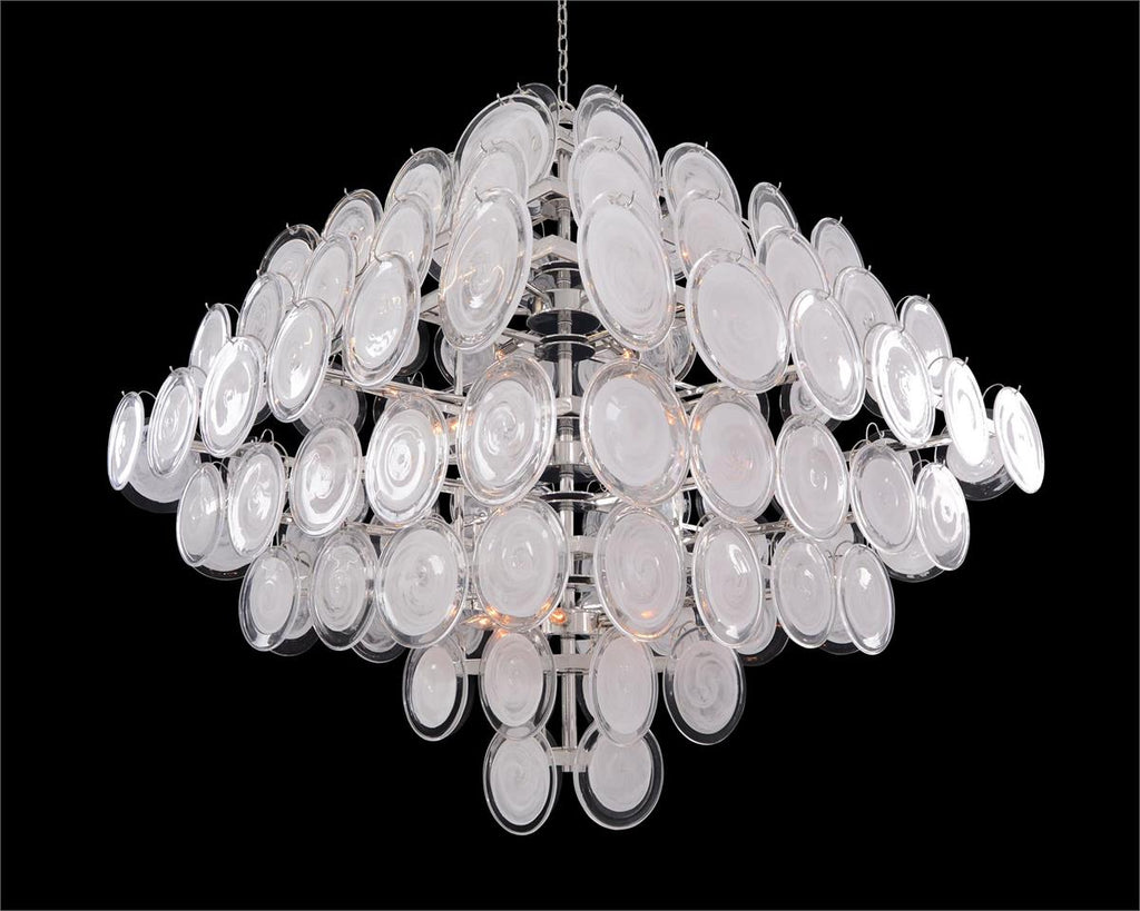 Glass Medallion Eighteen-Light Chandelier - Manorlights