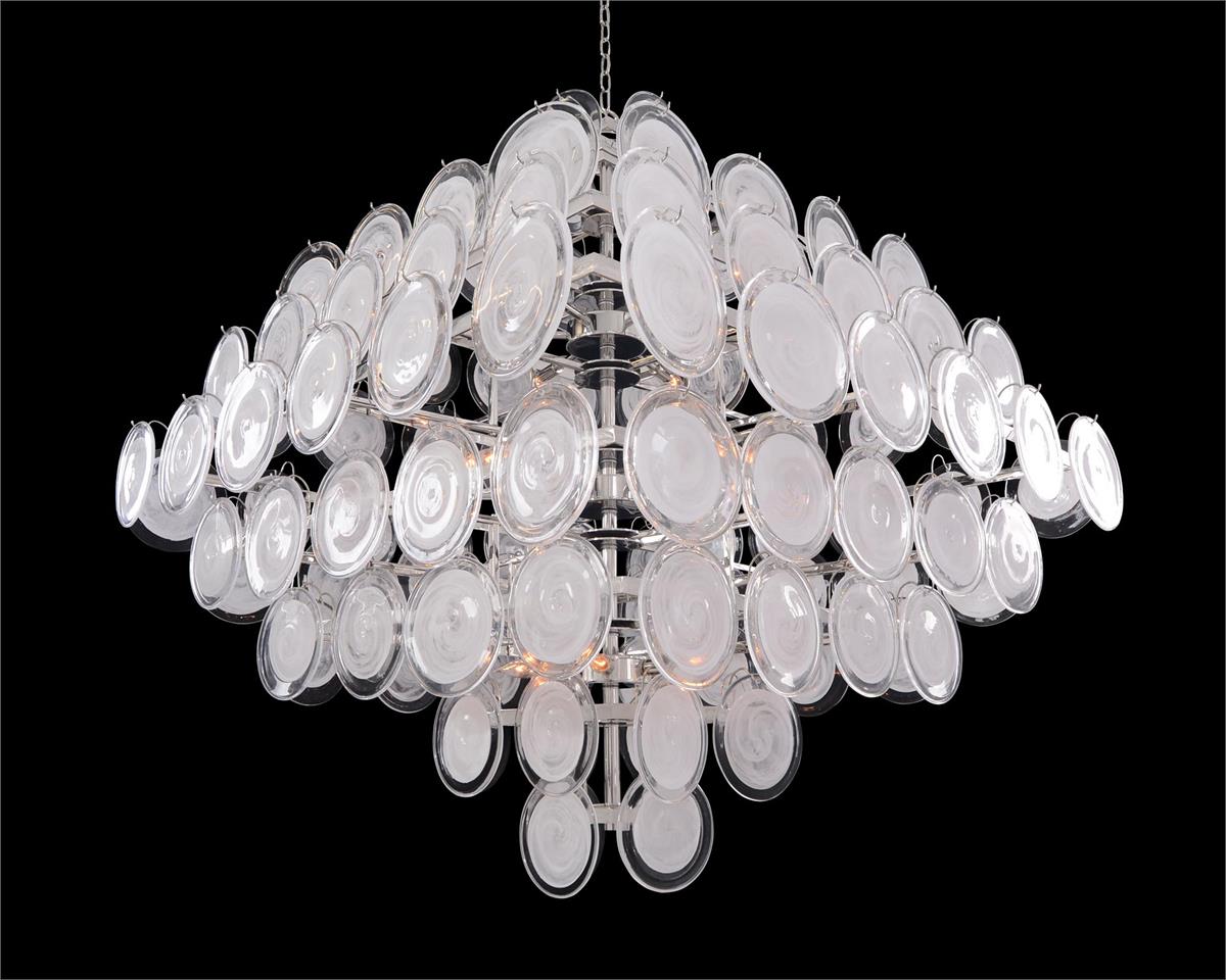 Glass Medallion Eighteen-Light Chandelier - Manorlights