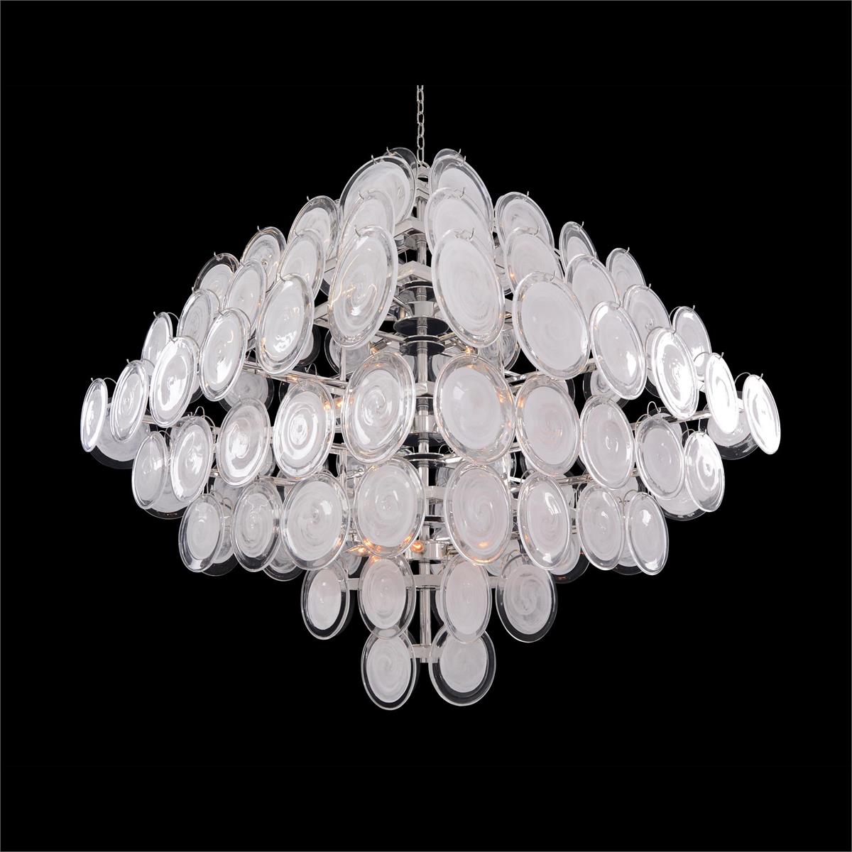 Glass Medallion Eighteen-Light Chandelier - Manorlights