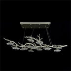 Hanasaku Crystal Bud Branch Fourteen-Light Oblong Chandelier - Manorlights