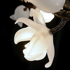 Churippu Branch Magnolia & Tulip Glass Bronze Vertical Twenty-One Light Chandelier by Manor Lights