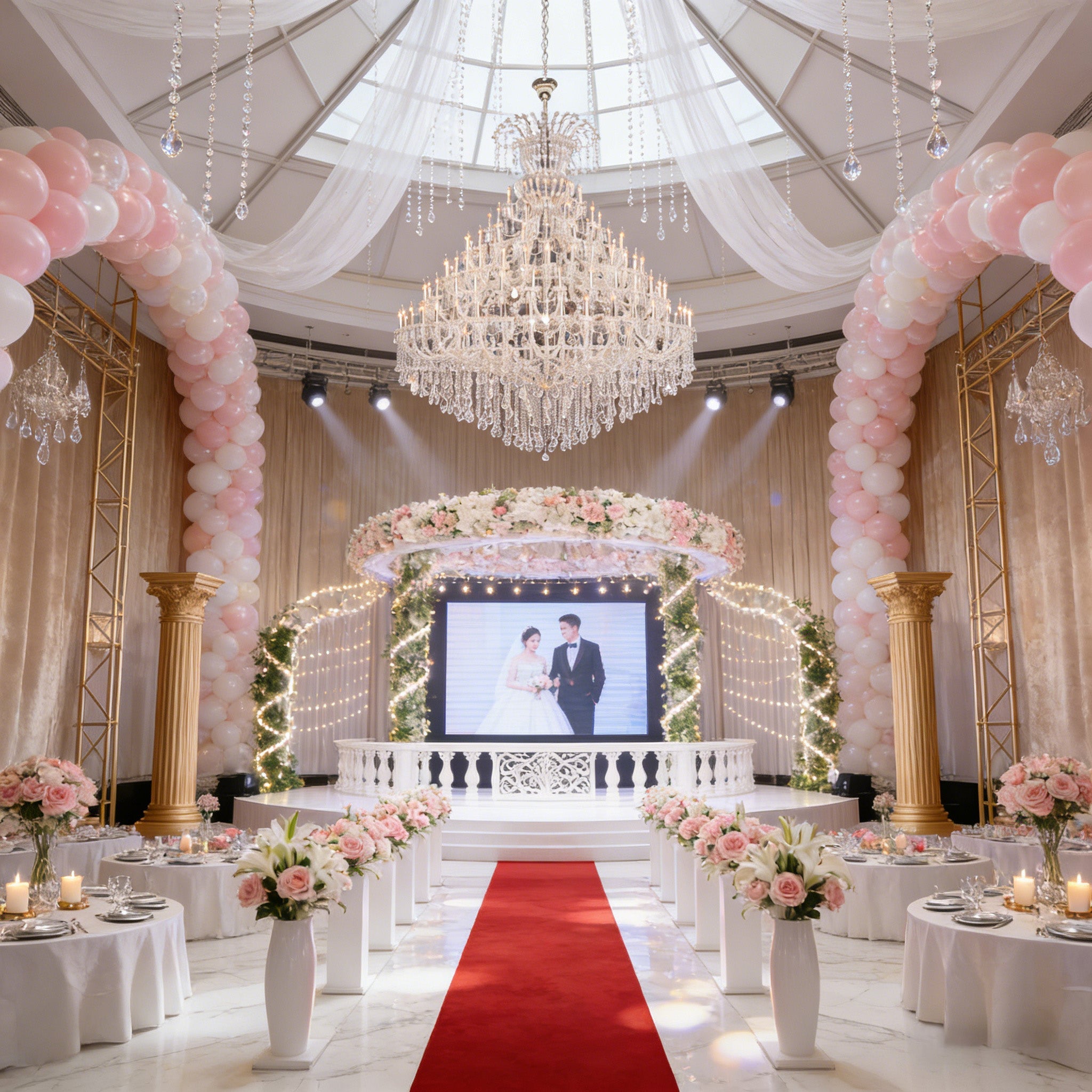 104X118 Inch Extra Large Maria Theresa Crystal Chandelier 140 Lights Candle Style Oversized Chandelier for Event Hall-大吊灯-Manorlights