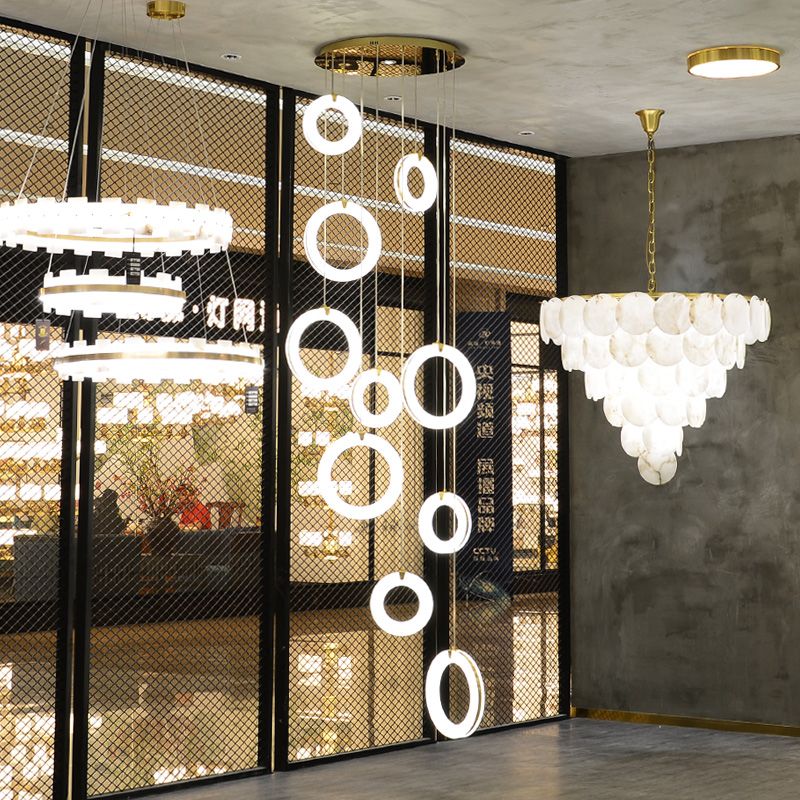 Alabaster Staircase Chandelier Light-chandeliers for dining room,chandeliers for stairways,chandeliers for foyer,chandeliers for bedrooms,chandeliers for kitchen,chandeliers for living room-Manorlights