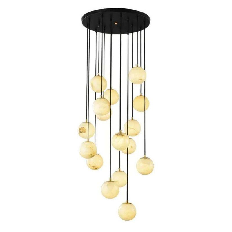 Alabaster Global Wavy Chandelier-Pendant for living room,Pendant for kitchen,Pendant for bathrooms,Pendant for bedrooms,Pendant for foyer,Pendant for stairways,Pendant for dining room-Manorlights