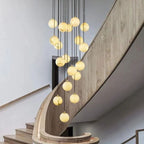Alabaster Global Wavy Chandelier-Pendant for living room,Pendant for kitchen,Pendant for bathrooms,Pendant for bedrooms,Pendant for foyer,Pendant for stairways,Pendant for dining room-Manorlights