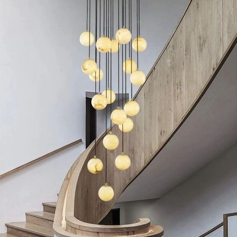 Alabaster Global Wavy Chandelier-Pendant for living room,Pendant for kitchen,Pendant for bathrooms,Pendant for bedrooms,Pendant for foyer,Pendant for stairways,Pendant for dining room-Manorlights