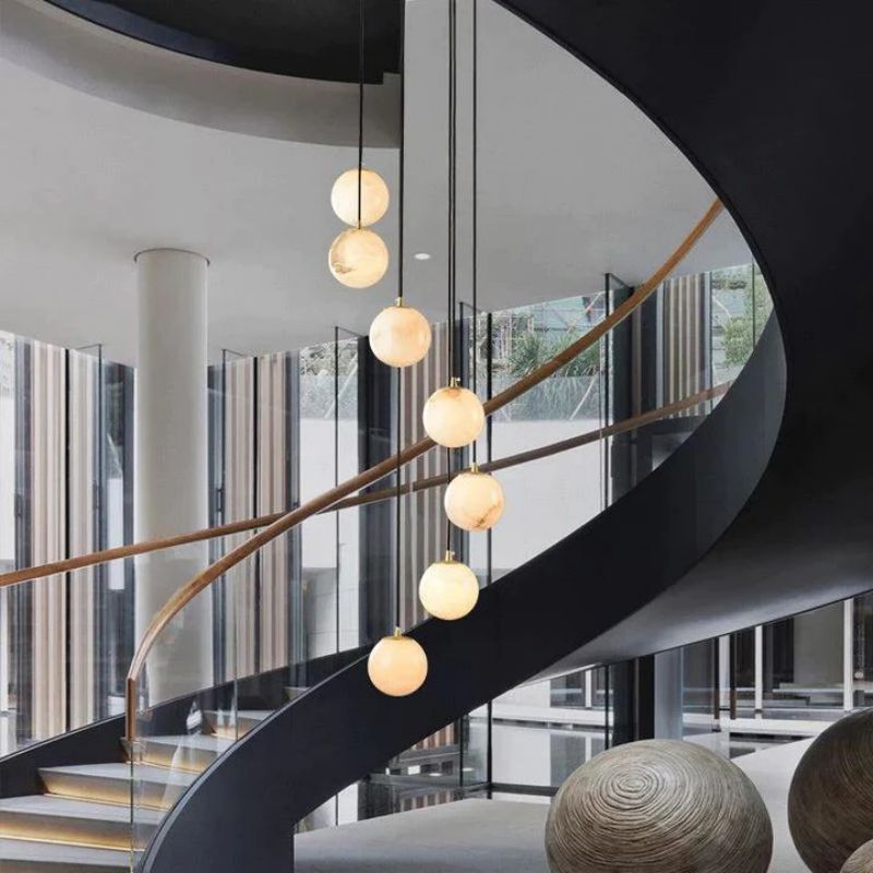 Alabaster Global Wavy Chandelier-Pendant for living room,Pendant for kitchen,Pendant for bathrooms,Pendant for bedrooms,Pendant for foyer,Pendant for stairways,Pendant for dining room-Manorlights