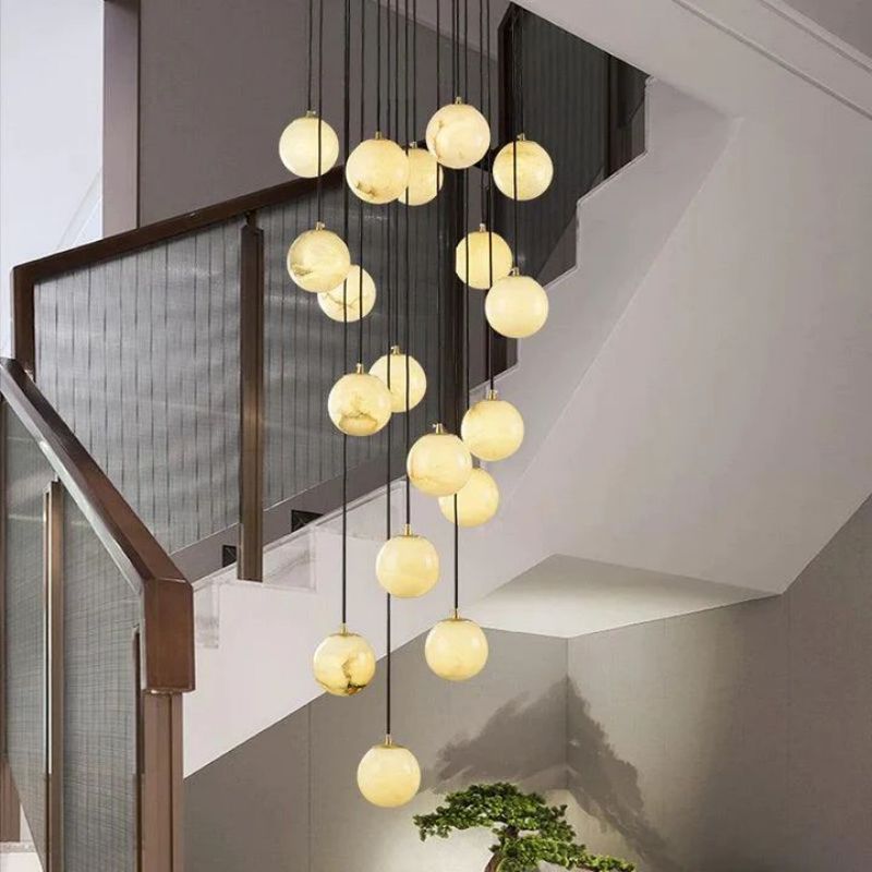 Alabaster Global Wavy Chandelier-Pendant for living room,Pendant for kitchen,Pendant for bathrooms,Pendant for bedrooms,Pendant for foyer,Pendant for stairways,Pendant for dining room-Manorlights