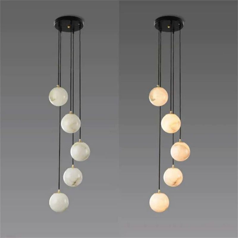 Alabaster Global Wavy Chandelier-Pendant for living room,Pendant for kitchen,Pendant for bathrooms,Pendant for bedrooms,Pendant for foyer,Pendant for stairways,Pendant for dining room-Manorlights