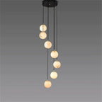 Alabaster Global Wavy Chandelier-Pendant for living room,Pendant for kitchen,Pendant for bathrooms,Pendant for bedrooms,Pendant for foyer,Pendant for stairways,Pendant for dining room-Manorlights