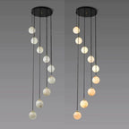 Alabaster Global Wavy Chandelier-Pendant for living room,Pendant for kitchen,Pendant for bathrooms,Pendant for bedrooms,Pendant for foyer,Pendant for stairways,Pendant for dining room-Manorlights