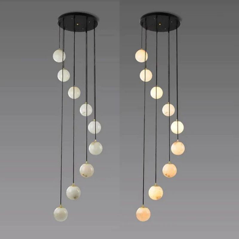 Alabaster Global Wavy Chandelier-Pendant for living room,Pendant for kitchen,Pendant for bathrooms,Pendant for bedrooms,Pendant for foyer,Pendant for stairways,Pendant for dining room-Manorlights