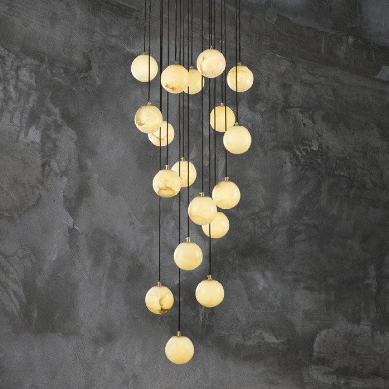 Alabaster Global Wavy Chandelier-Pendant for living room,Pendant for kitchen,Pendant for bathrooms,Pendant for bedrooms,Pendant for foyer,Pendant for stairways,Pendant for dining room-Manorlights