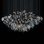 Designer Aqua Ripple Glass Art Customize Chandelier-Chandelier-Manorlights