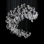 Designer Aqua Ripple Glass Art Customize Chandelier-Chandelier-Manorlights
