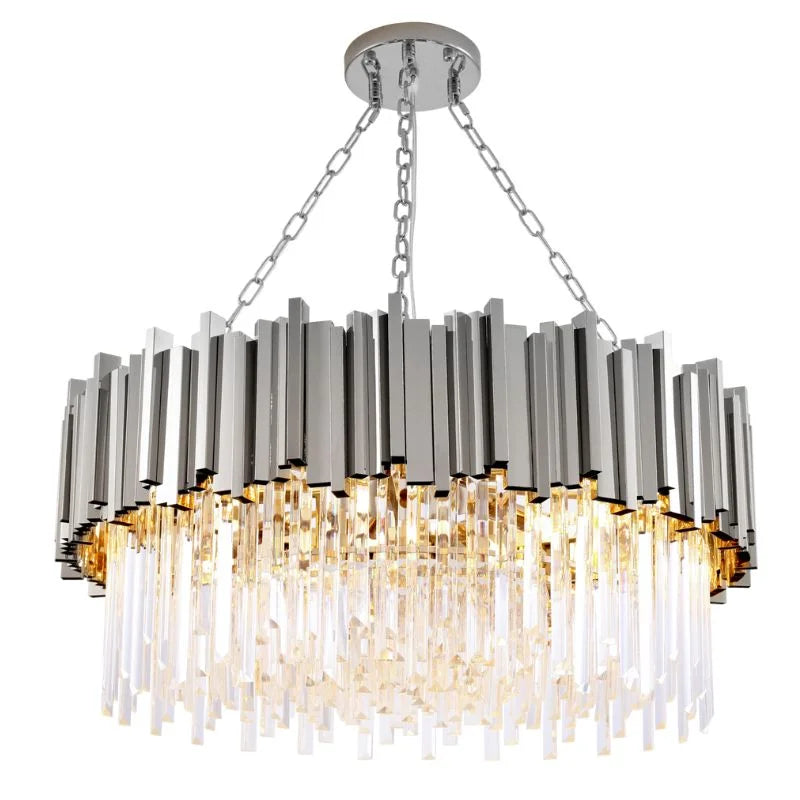Astra Gold/Chrome Crystal Chandelier for Living Room & Dining Room