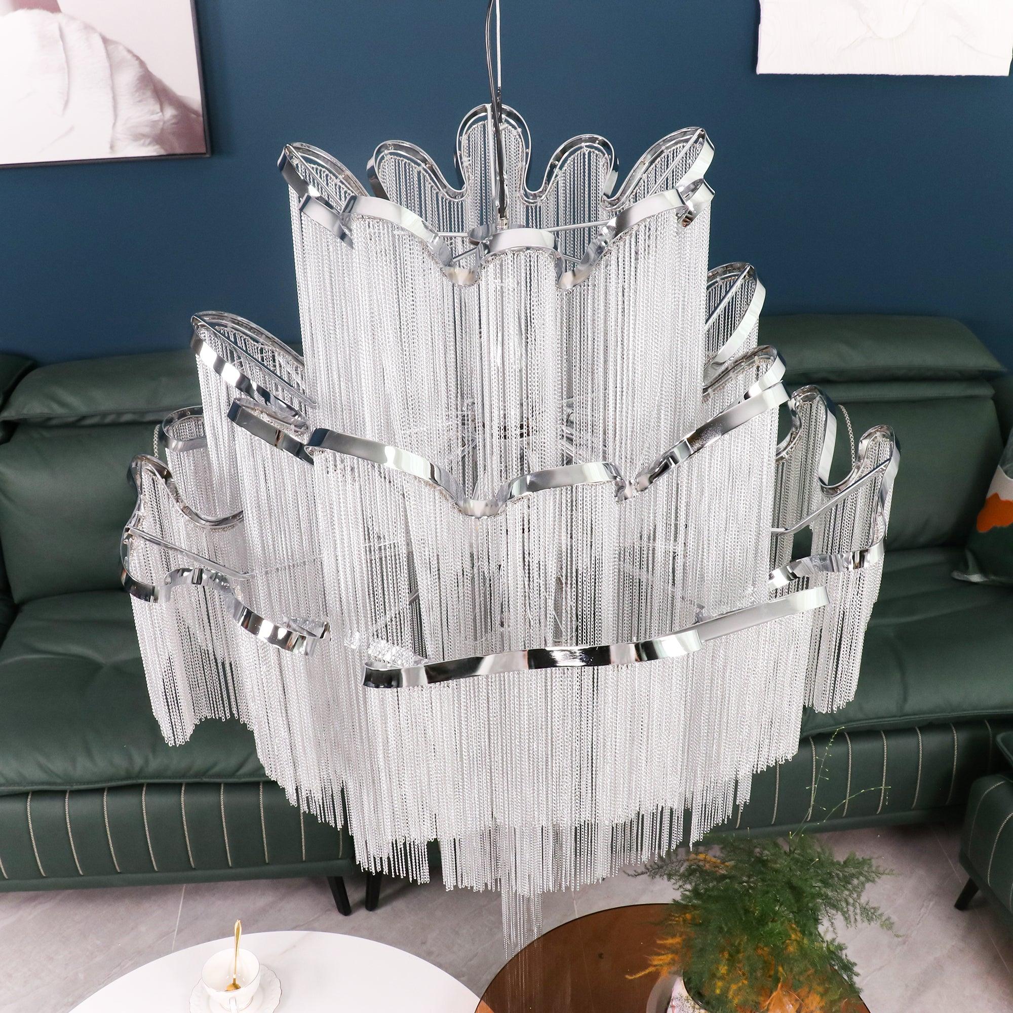 Stream Chain Chandelier-Chandelier-Manorlights