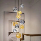 Ayla Bubble Art Contemporary Stairwell Chandelier for high ceiling staircase and foyer lighting