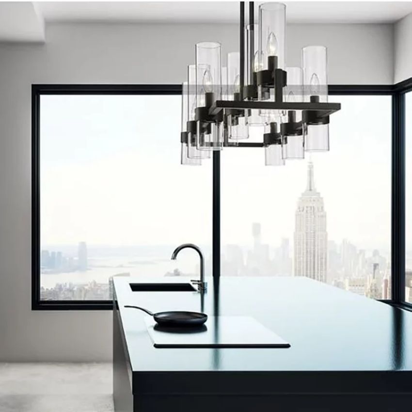 Brio Rectangles Chandelier 43"-chandelier for bedroom,chandelier for dining room,chandelier for stairways,chandelier for foyer,chandelier for bathrooms,chandelier for living room-Manorlights