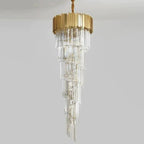 Bourbons Louis 2-Story Crystal Round Chandelier-Chandelier-Manorlights