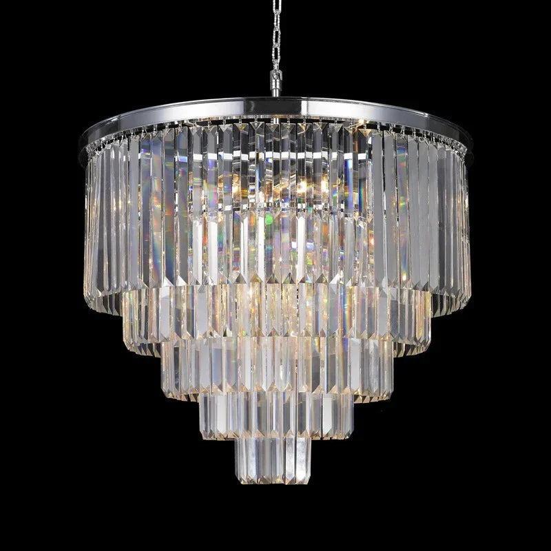 20-39 Inch Round Crystal Lighting Multiple Tiered Modern Chandelier for Living Room-现代灯-Manorlights