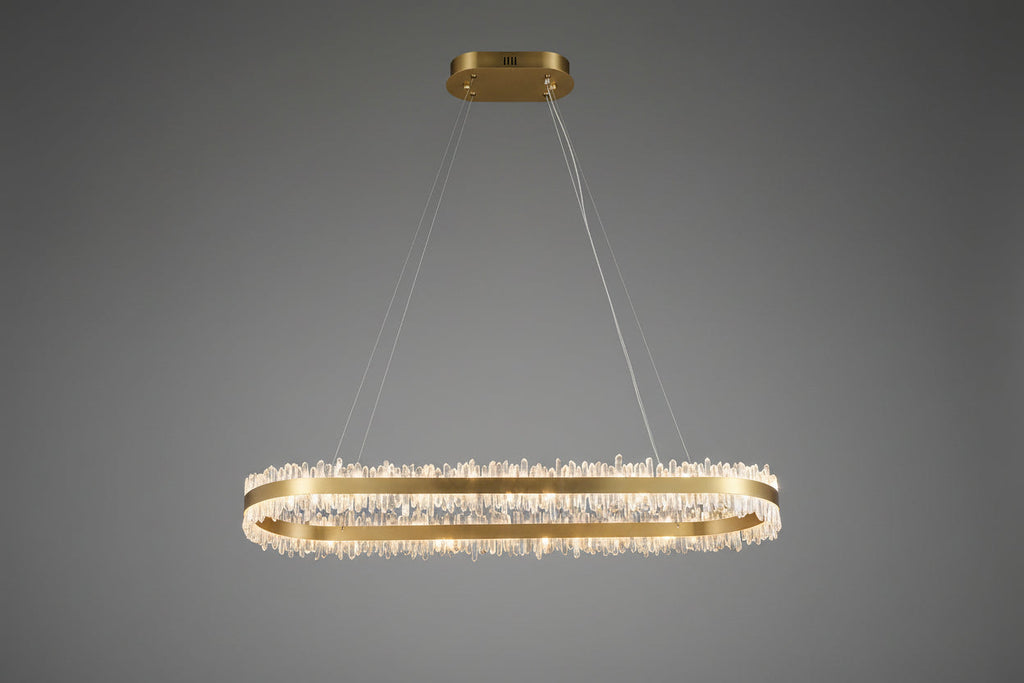 Modern 47 Inch Linear Chandelier Modern Quartz Crystal Chandelier for Dining Room-Chandelier-Manorlights