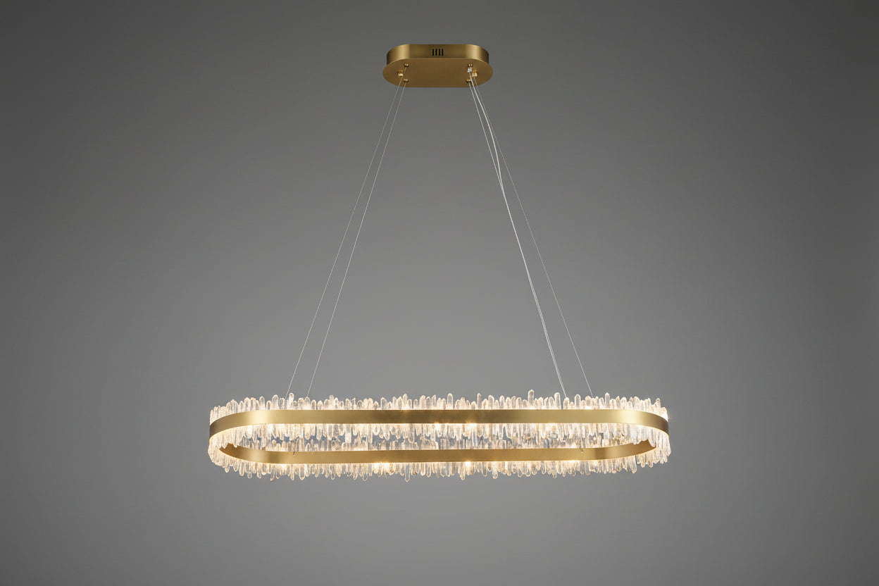 Modern 47 Inch Linear Chandelier Modern Quartz Crystal Chandelier for Dining Room-Chandelier-Manorlights