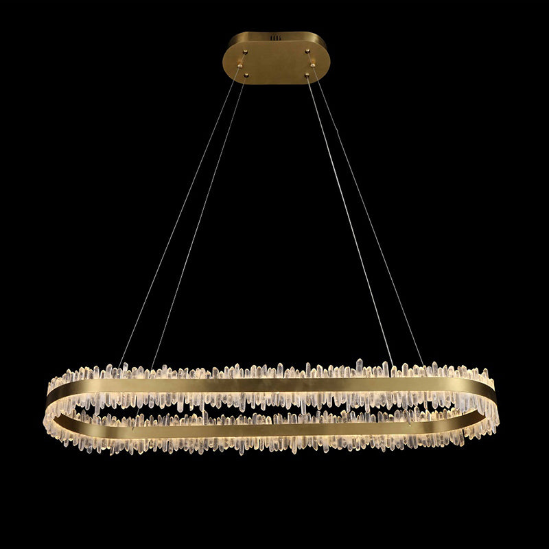 Modern 47 Inch Linear Chandelier Modern Quartz Crystal Chandelier for Dining Room-Chandelier-Manorlights