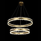 Double Round Rings Quartz Crystal Chandelier Hanging Modern Chandelier for Living Room-现代灯-Manorlights