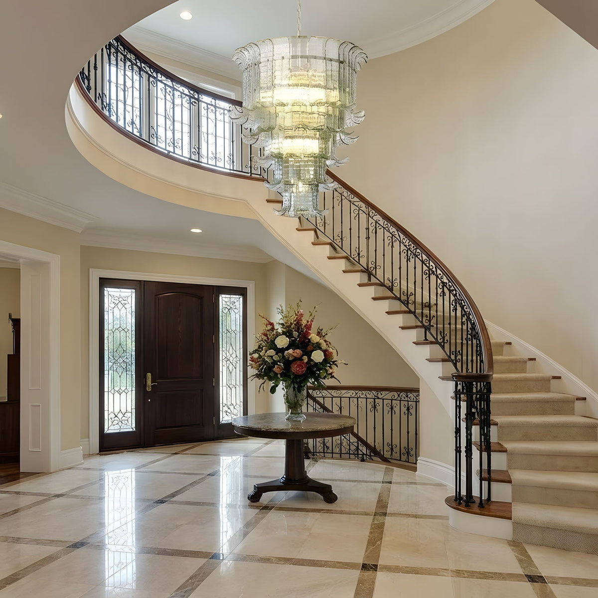 Cascade Glass Green Chandelier Glass lighting by Manor Lights