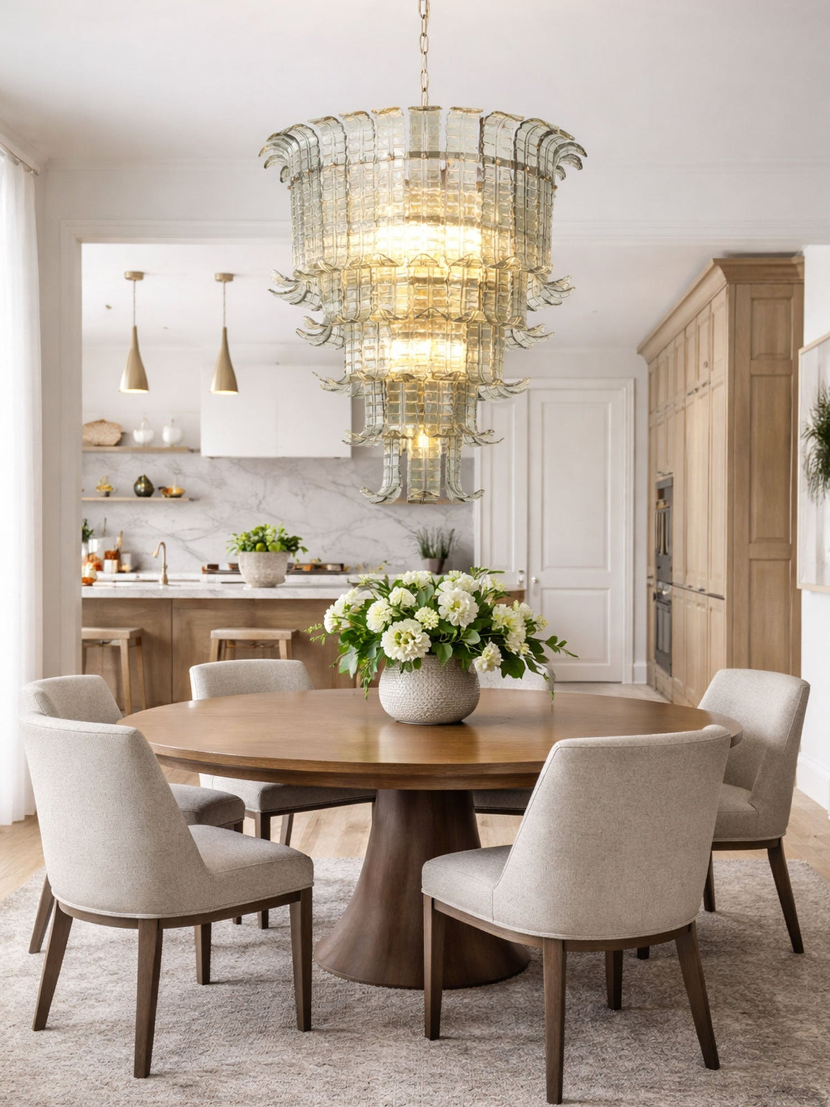 Cascade Glass Green Chandelier Glass lighting by Manor Lights