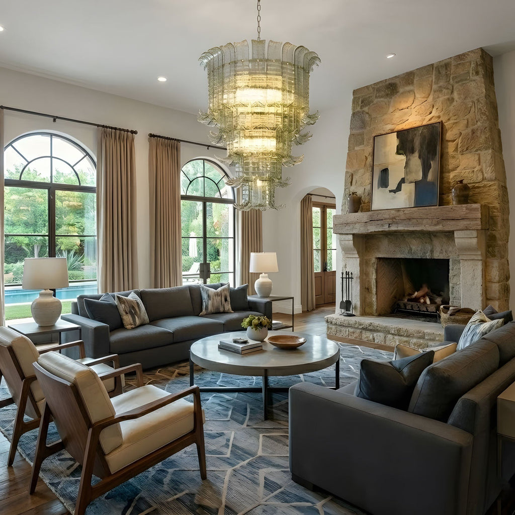 Cascade Glass Green Chandelier Glass lighting by Manor Lights