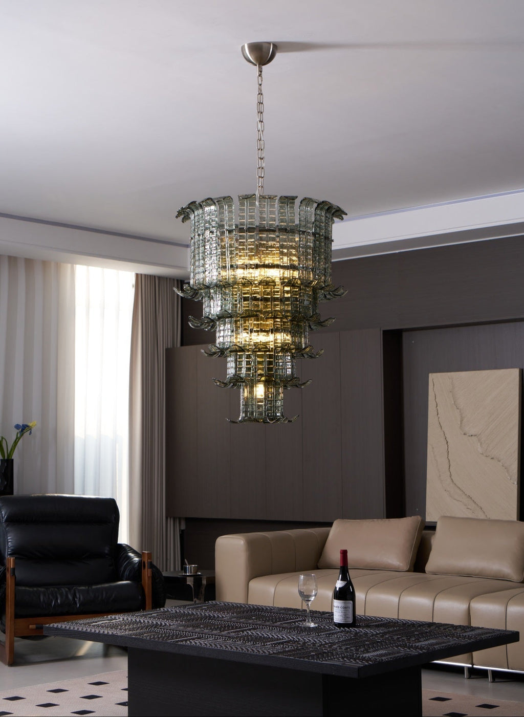 Cascade Glass Green Chandelier Glass lighting by Manor Lights