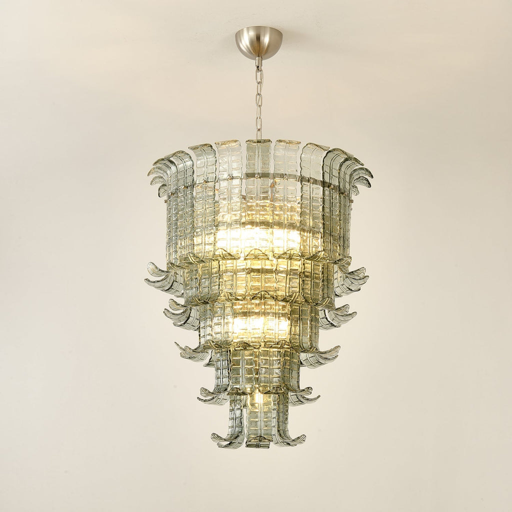 Cascade Glass Green Chandelier Glass lighting by Manor Lights