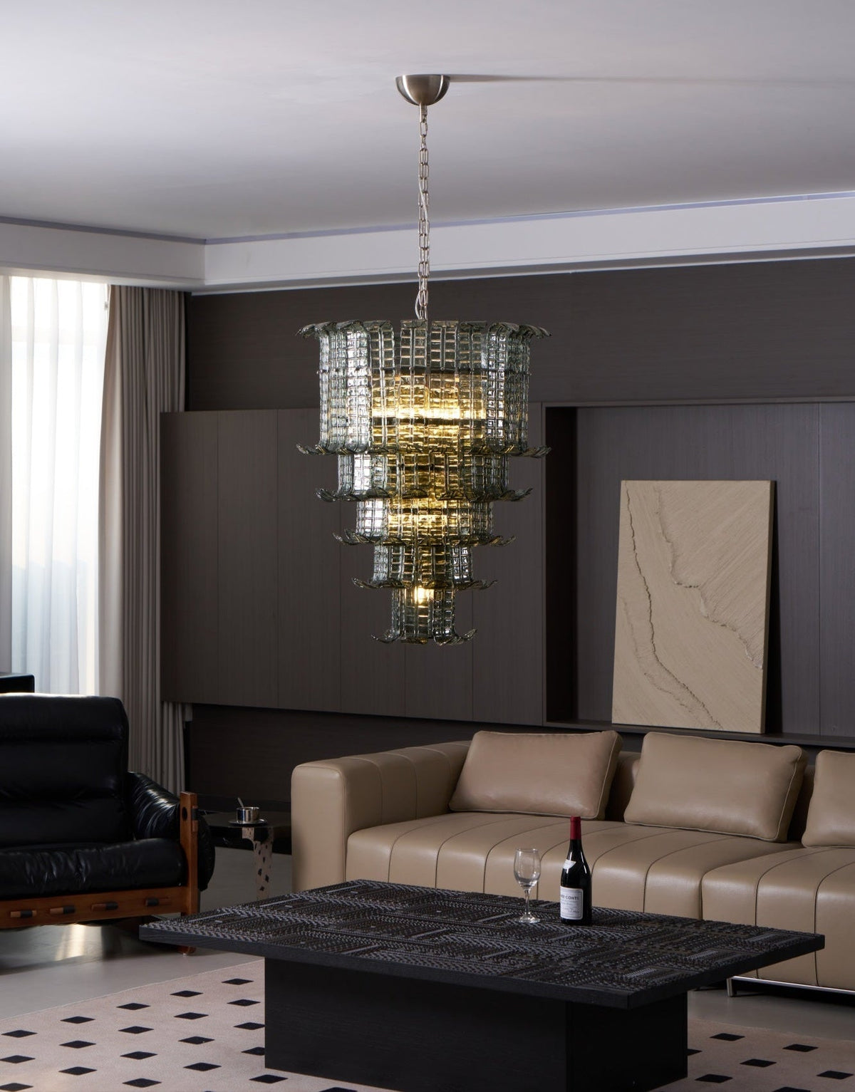 Cascade Glass Green Chandelier Glass lighting by Manor Lights