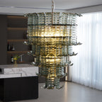 Cascade Glass Green Chandelier Glass lighting by Manor Lights