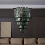 Cascade Glass Green Chandelier Glass lighting by Manor Lights