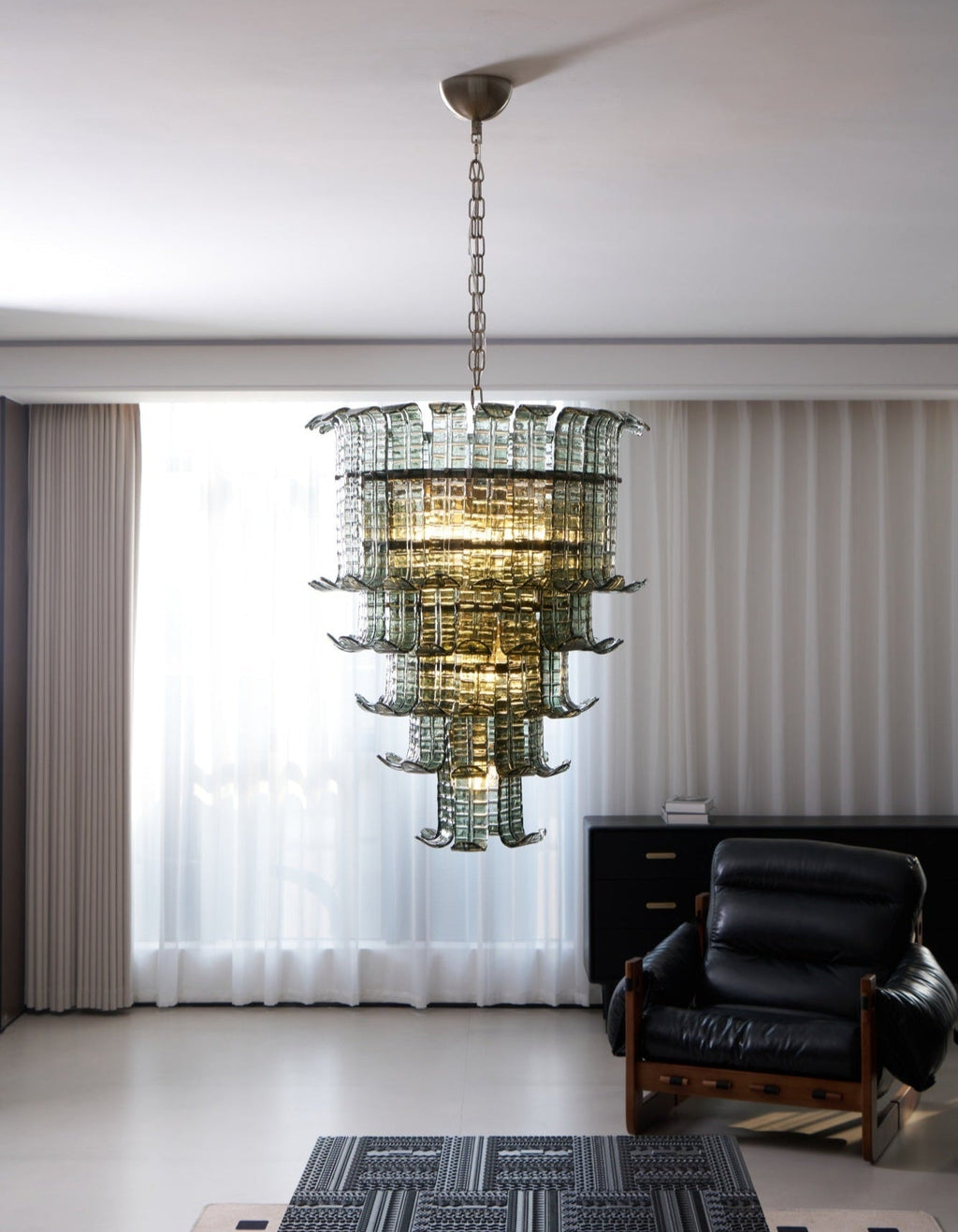 Cascade Glass Green Chandelier Glass lighting by Manor Lights